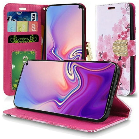 GSA Fashion Flip Wallet Case for Samsung Galaxy S10 (6.1") - Cherry Blossom