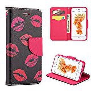 GSA Flip Lips Two-Tone Wallet Case For iPhone 8 Plus/7 Plus/6 Plus - Black/Red