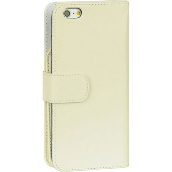 GSA Folio Flip Leather Wallet Case for the iPhone 6 Plus/6s Plus - White