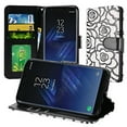 thumbnail image 1 of GSA Folio Textured Rose Wallet Case For Samsung Galaxy S8 Plus White Black, 1 of 5