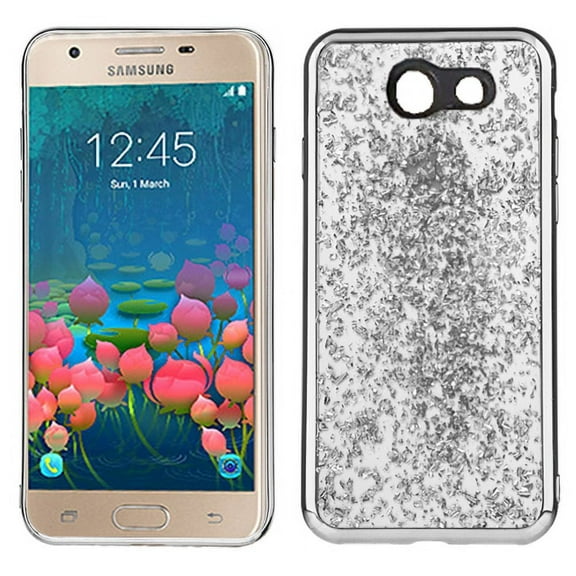 GSA Frozen Glitter Candy Case For Samsung Galaxy J7 (2016/2017) - Silver