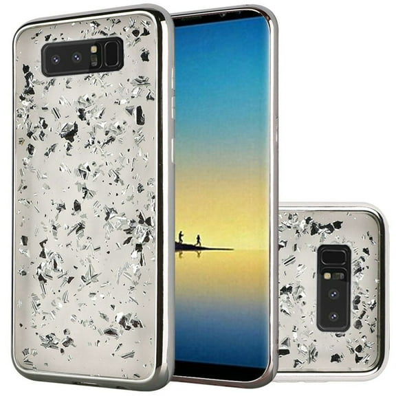 GSA Frozen Glitter Hybrid Case For Samsung Galaxy Note 8 - Silver
