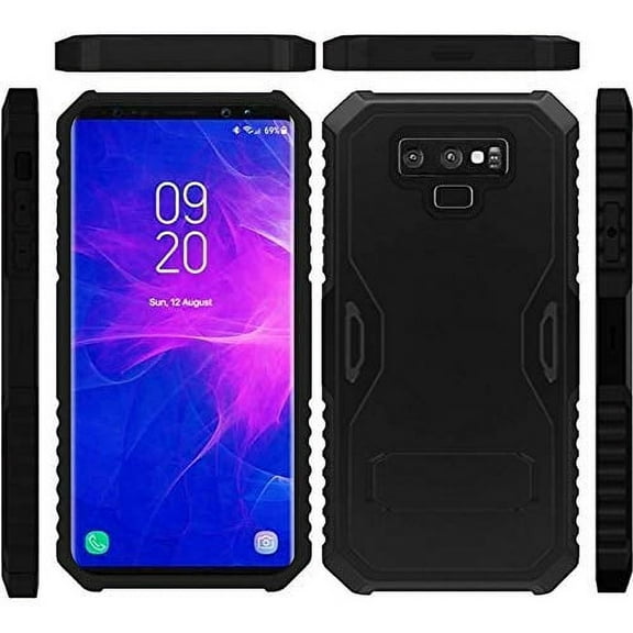 GSA Fused Hybrid Case Kickstand for Samsung Galaxy Note 9 - Black