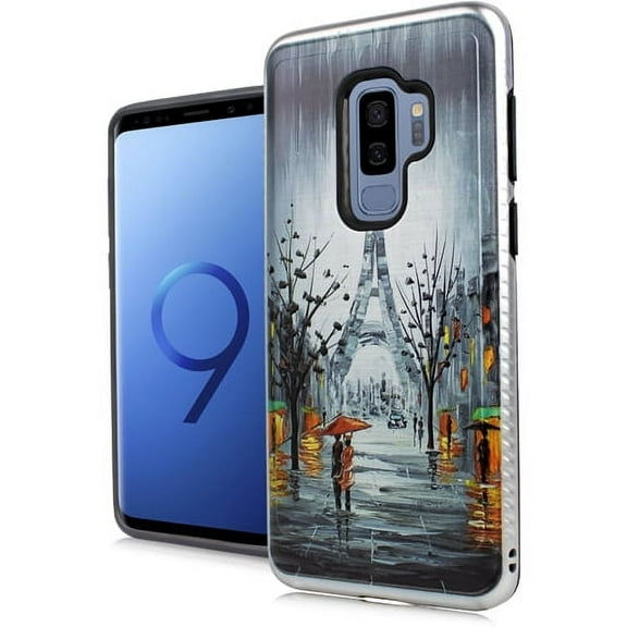 GSA Fused Image Paris Eiffel Tower Case for Samsung Galaxy S9 Plus - Silver