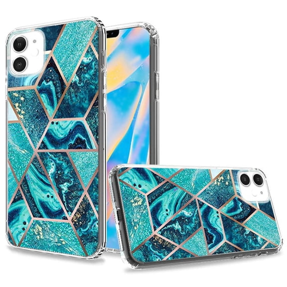 GSA Geometric Marble Hybrid Case For iPhone 12 Mini (5.4") - Green