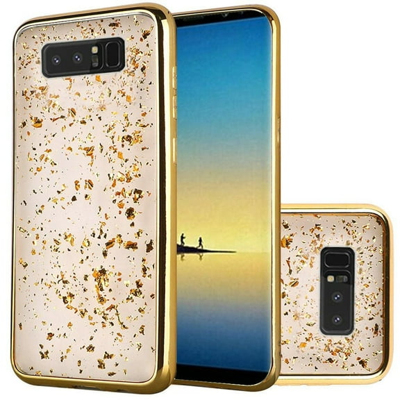 GSA Glitter Electroplated Case for Samsung Galaxy Note 8 - Gold Flakes