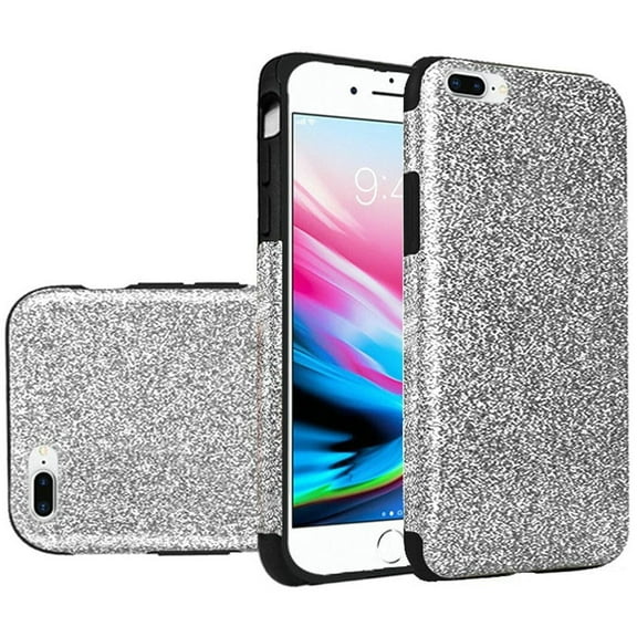 GSA Glitter Hybrid Case For iPhone 8 Plus/7 Plus/6 Plus/6s Plus - Silver