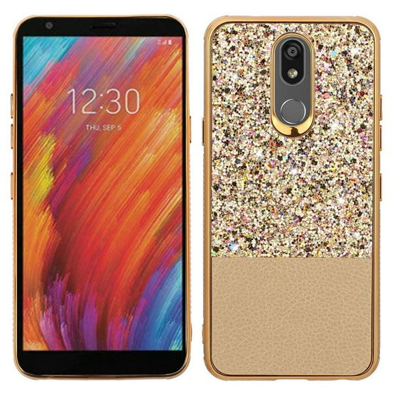 GSA Glitter Hybrid Case for LG Aristo 4 Plus,LG Escape+,Tribute Royal - Gold