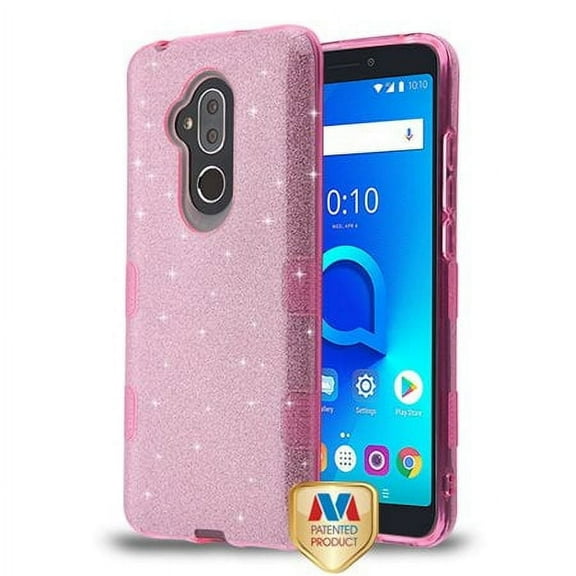 GSA Glitter Hybrid Cover for ALCATEL 7 Folio, T-Mobile REVVL 2 Plus Hot Pink