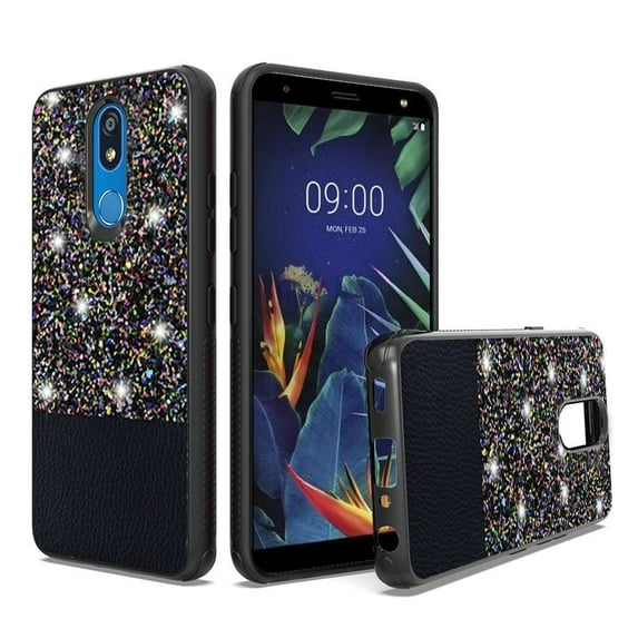 GSA Glitter Hybrid Shockproof Case Cover for LG K40 - Black