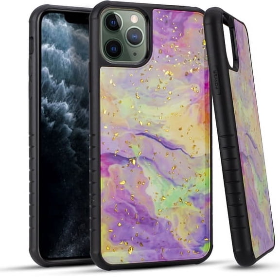 GSA Gold Flake Hybrid Marble Case For Apple iPhone 11 Pro (5.8") - Rainbow