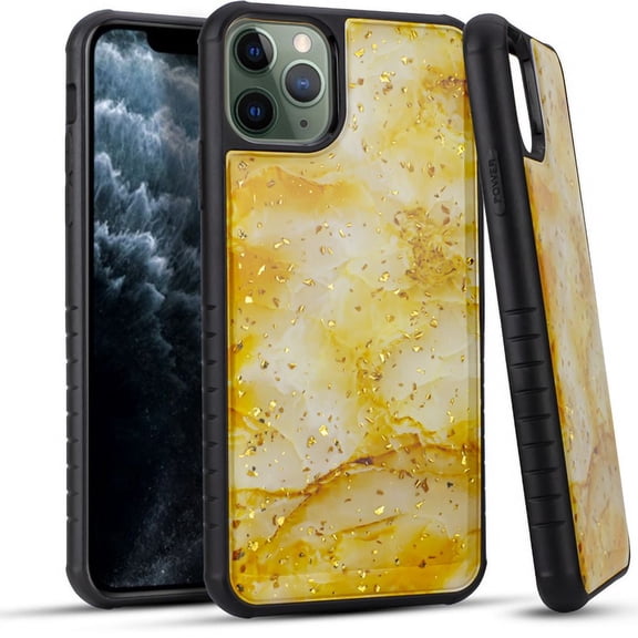 GSA Gold Flake Hybrid Marble Case for iPhone 11 Pro (5.8") - Gold