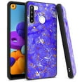 thumbnail image 1 of GSA Gold Flake Marble Candy Case for Samsung Galaxy A21 - Purple, 1 of 1