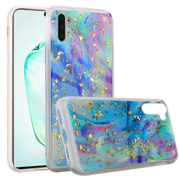 GSA Gold Flake Marble Candy Case for Samsung Galaxy Note 10 (6.3") Colorful Galaxy