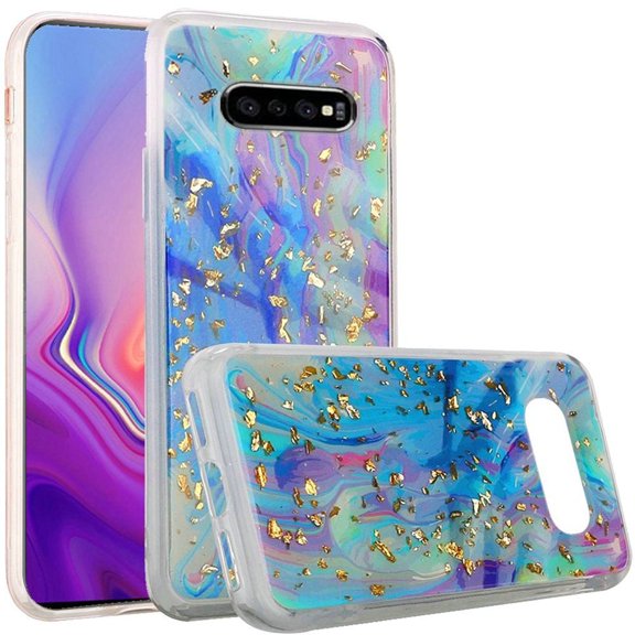 GSA Gold Flake Marble Candy Case for Samsung Galaxy S10 (6.1") - Colorful Galaxy