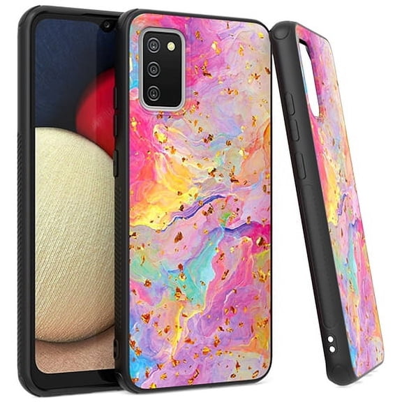 GSA Gold Flake Marble Case for Samsung Galaxy A02s - Rainbow