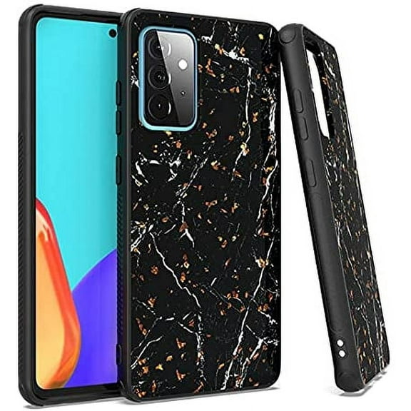 GSA Gold Flake Marble Case for Samsung Galaxy A52 5G/4G - Black
