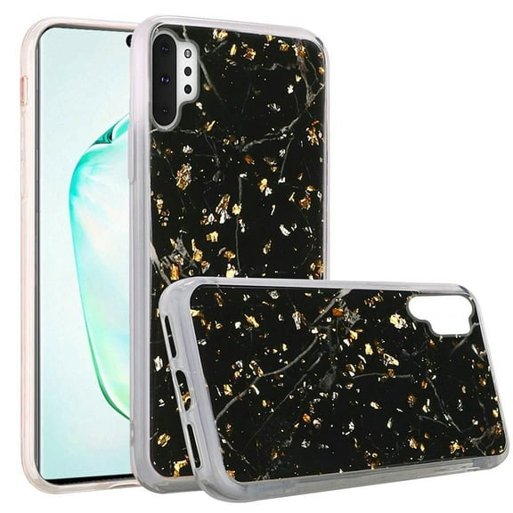 GSA Gold Flake Marble Case for Samsung Galaxy Note 10 Plus - Black