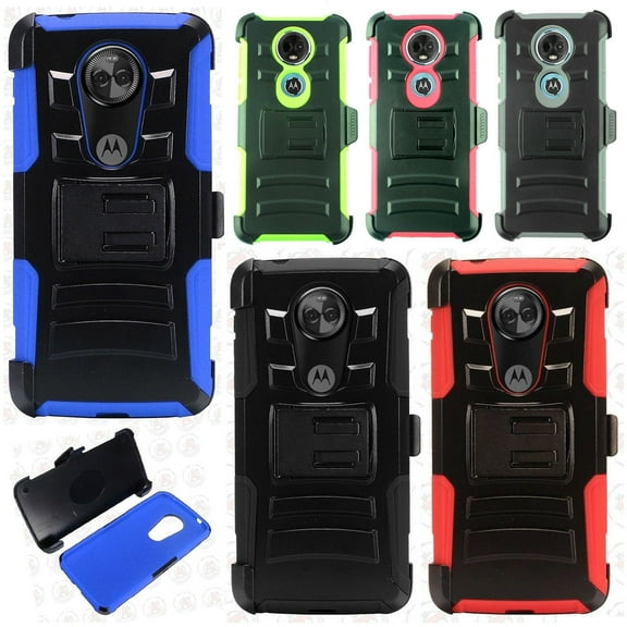 GSA Hybrid Armor Holster Case For Motorola Moto E5 Plus/ E5 Supra Green/Black