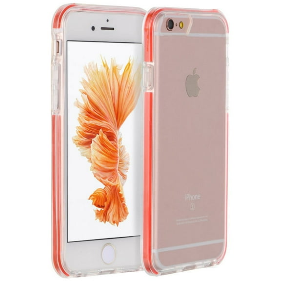 GSA Hybrid Bumper Case for iPhone 6 Plus & 6s Plus (5.5") Clear/Red Inner Frame
