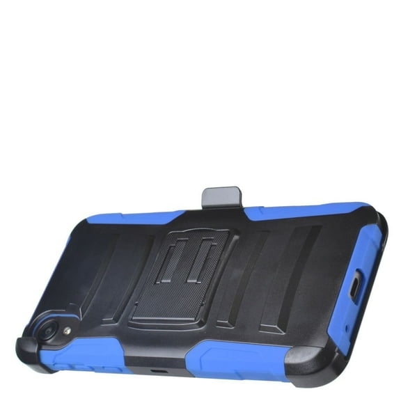 GSA Hybrid Holster Case Kickstand for Motorola Moto E6 - Black Blue