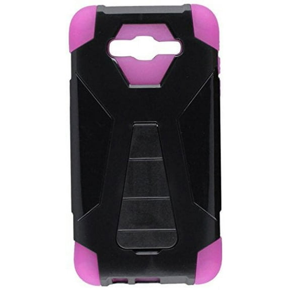 GSA Hybrid Kickstand Case For Samsung Galaxy J7( 2015), J700 - Black/Hot Pink