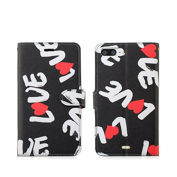 GSA "LOVE" Wallet Case For iPhone SE (2022-20) 8, 7 & 6s (4.7") - Black White