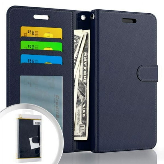 GSA LUX Flip Wallet Case for Samsung Galaxy S22 - Navy Blue