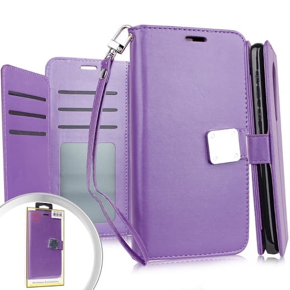GSA Leather Flip Wallet Case for Samsung Galaxy Note 10 Plus - Purple