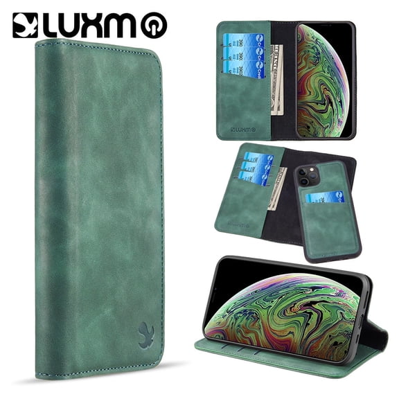 GSA Leather Gentleman Folio Wallet Case for iPhone 11 Pro (5.8") - Green