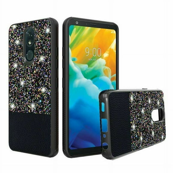 GSA Leather Glitter Hybrid Case For LG Stylo 5 - Black