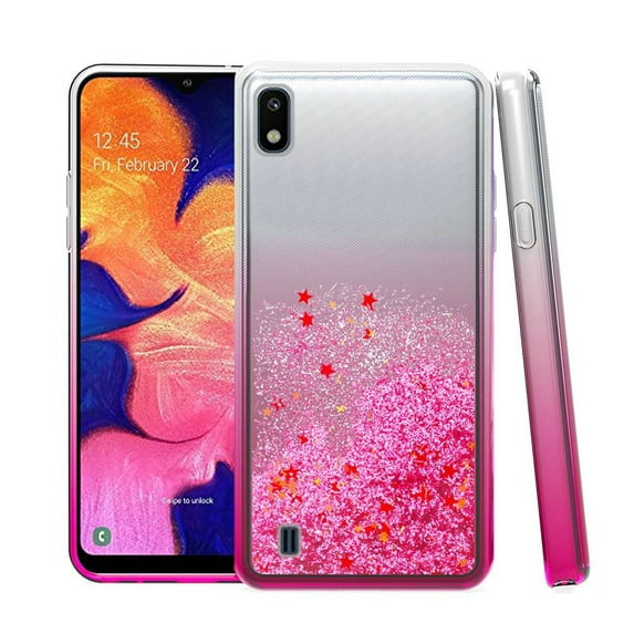 GSA Liquid Glitter Candy Case For Samsung Galaxy A10e - Clear/Hot Pink