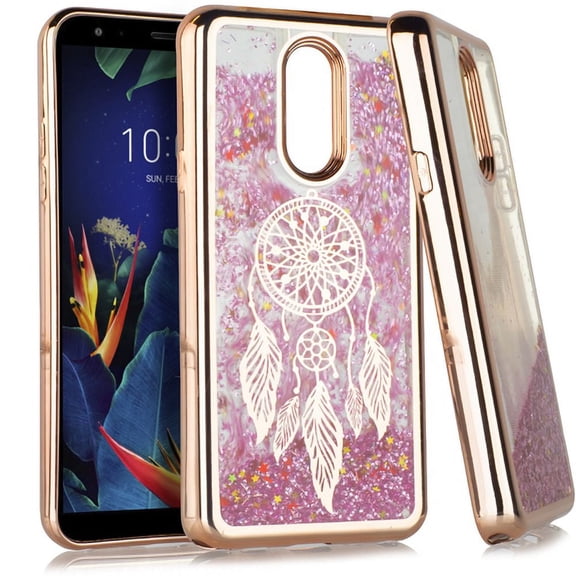 GSA Liquid Glitter Case For LG K40 LM-X420, LG Solo Dream Catcher Rose Gold