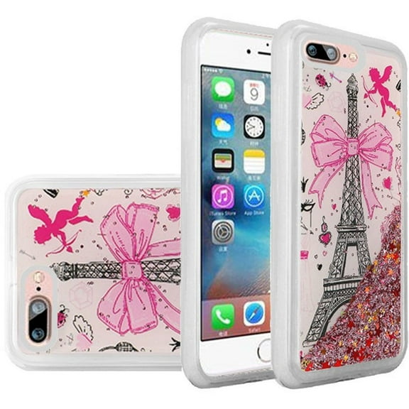 GSA Liquid Glitter Eiffel Tower Hybrid TPU Candy Case For iPhone SE(2020)/8/7