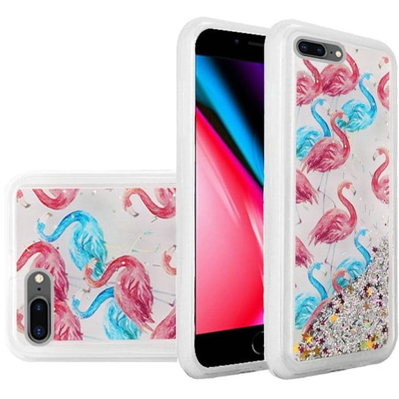 GSA Liquid Glitter Flamingo Hybrid Case For iPhone 8 Plus/7 Plus/6 Plus/6s Plus