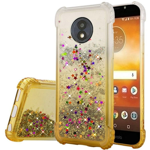 GSA Liquid Glitter Gradient Color Candy Case For Motorola Moto E5 Play - Gold