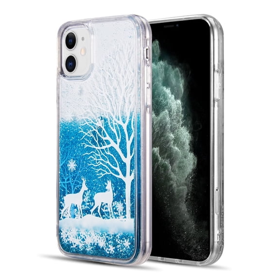 GSA Liquid Glitter Oh Deer Winter Candy Case For Phone 12 Mini (5.4")