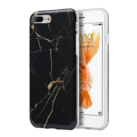 GSA Marble Candy Skin Case For Apple iPhone 8+, 7+, 6+, 6S+ (5.5") - Black/Gold