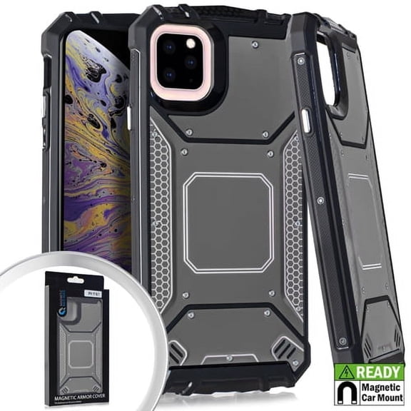 GSA Metal Jacket Hybrid Case For iPhone 11 Pro Max (6.5") - Gray/Black