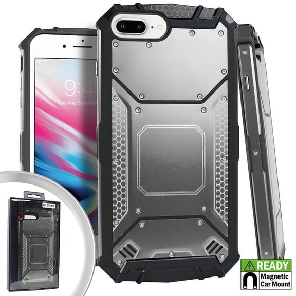 GSA Metal Jacket Hybrid Case For iPhone 8 Plus/7 Plus/6 Plus/6S Plus - Gray
