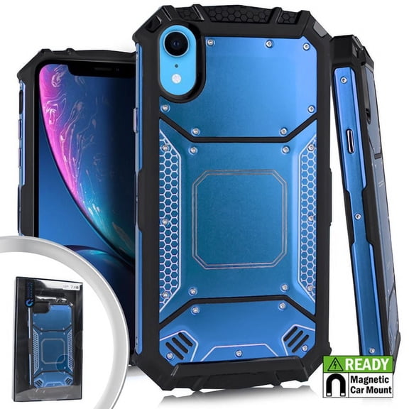 GSA Metal Jacket Hybrid Case for iPhone Apple XR (6.1") Blue Black