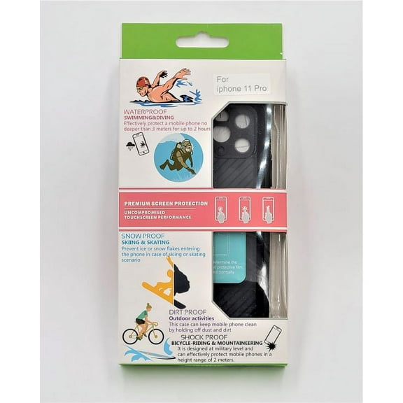 GSA Military Grade Waterproof Case For iPhone 11 Pro (5.8") - Black/Green