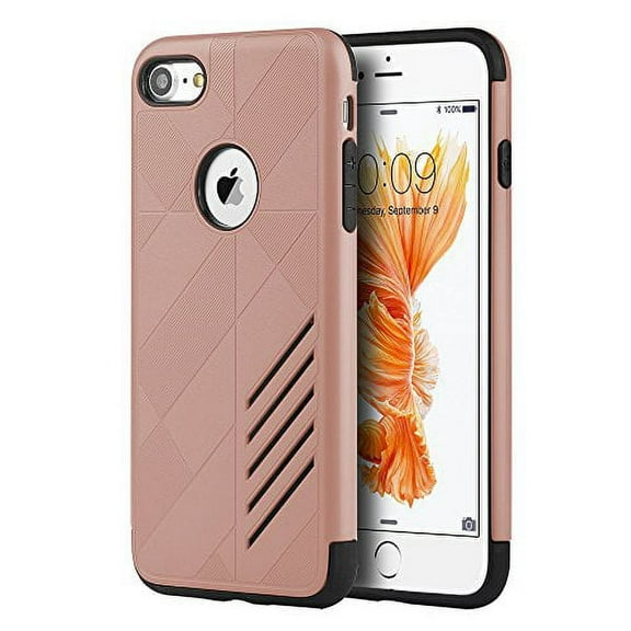 GSA Movement Hybrid Case For iPhone SE (2022-20), 8 & 7 - Rose Gold/Black