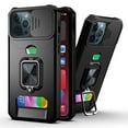 thumbnail image 1 of GSA Multi-Functional Card Magnetic Ring Stand Camera Case For iPhone SE (2022-20), 8 & 7 Black, 1 of 5