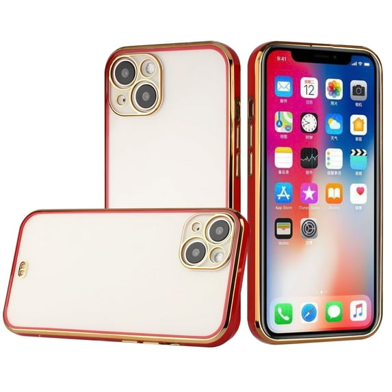 GSA Phantom Raise Chrome Bumper Case For iPhone 12 (6.1") - Clear/Red