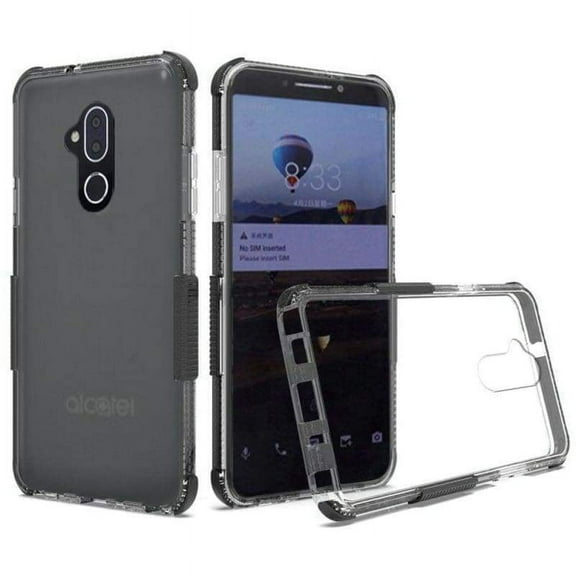GSA Premium Edge Bumper Transparent PC TPU Case for Alcatel 7 Folio Black