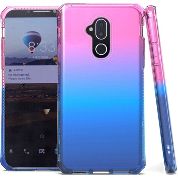 GSA Premium Gradient Shockproof Case For Alcatel 7 Folio - Blue/Pink