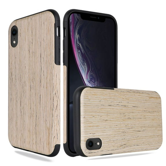 GSA Premium Series Thin Non-Slip Hybrid Case For iPhone XR - Light Wood Grain