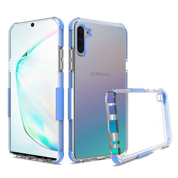 GSA Premium Side Spine Bumper Case for Samsung Note 10 (6.3") - Clear/Blue