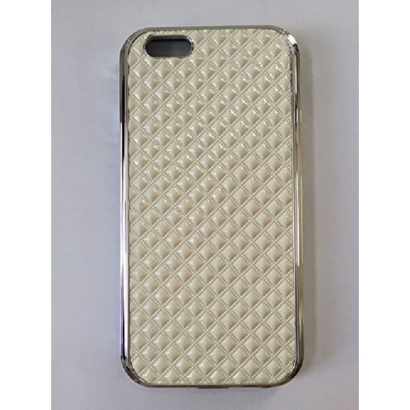 GSA Quilted Texture Candy Case For iPhone 6 and 6s - Cream/Silver